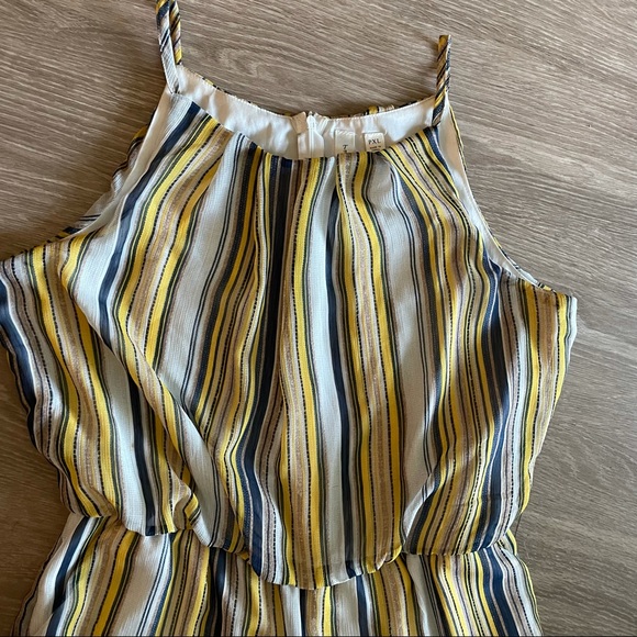 Yellow and Blue Striped Jumpsuit - Picture 4 of 10